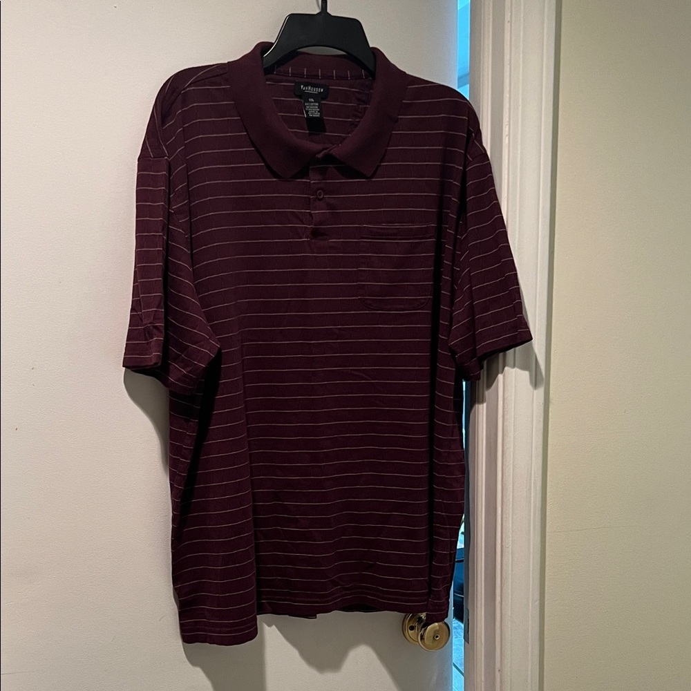 Van Heusen Burgundy Striped Polo Shirt